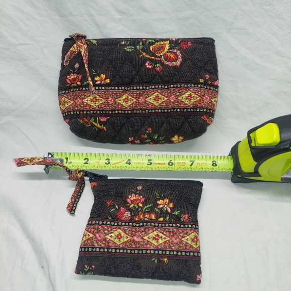 Vera Bradley Makeup Bag & Small Wallet In A Retired "Chocolat" Pattern - Picture 3 of 9